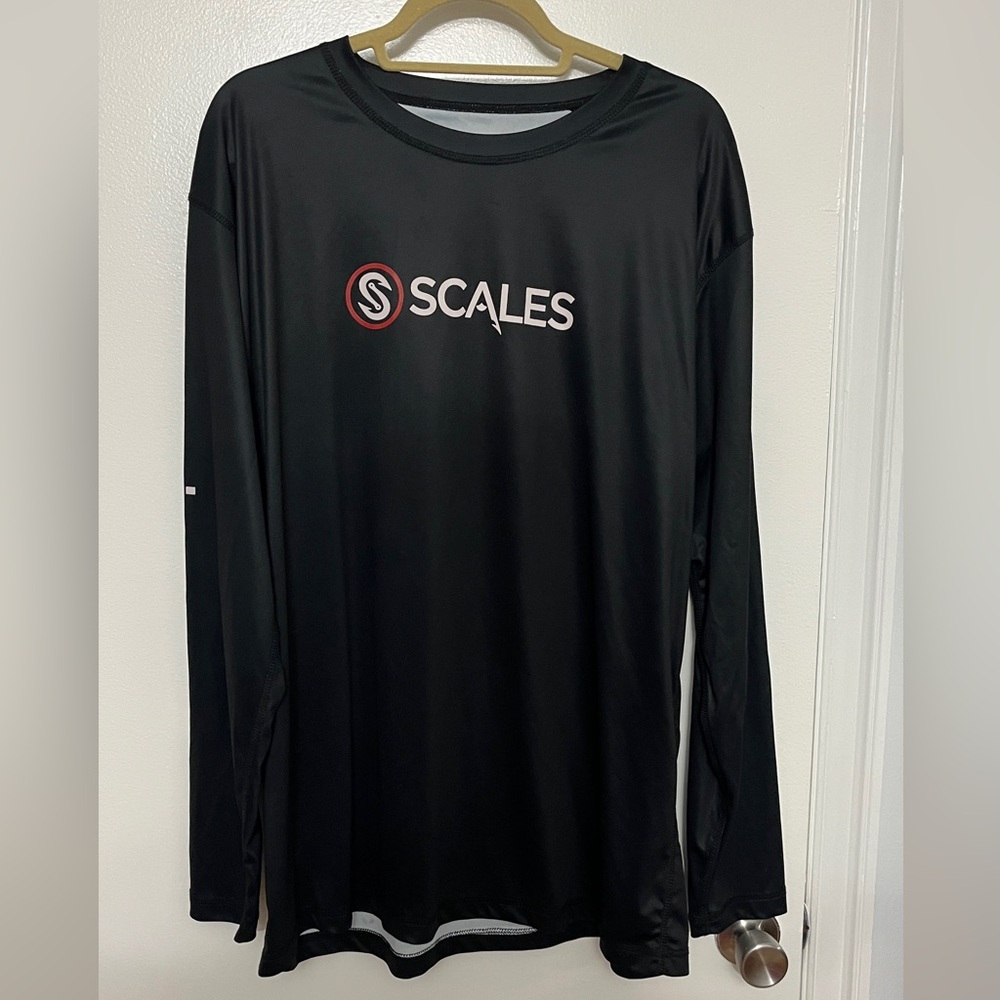 Scales Black Long Sleeve Performance Shirt UPF
